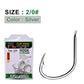 PROBEROS 50Pcs High Carbon Steel Offset Barbed Fishhooks Flat Carp Fishing Hooks Single Jigging Hooks Accessories Tackle - Proberos