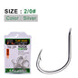 PROBEROS 50Pcs High Carbon Steel Offset Barbed Fishhooks Flat Carp Fishing Hooks Single Jigging Hooks Accessories Tackle
