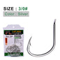 PROBEROS 50Pcs High Carbon Steel Offset Barbed Fishhooks Flat Carp Fishing Hooks Single Jigging Hooks Accessories Tackle