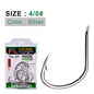 PROBEROS 50Pcs High Carbon Steel Offset Barbed Fishhooks Flat Carp Fishing Hooks Single Jigging Hooks Accessories Tackle