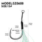 PROBEROS 10Pcs Metal Jig Tail Assist Hooks 11-19# With PE Line Feather Solid Ring Jigging Fishhook for 5-80g Lure Fishing Hooks