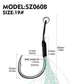 PROBEROS 10Pcs Metal Jig Tail Assist Hooks 11-19# With PE Line Feather Solid Ring Jigging Fishhook for 5-80g Lure Fishing Hooks - Proberos