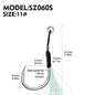 PROBEROS 10Pcs Metal Jig Tail Assist Hooks 11-19# With PE Line Feather Solid Ring Jigging Fishhook for 5-80g Lure Fishing Hooks