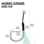 PROBEROS 10Pcs Metal Jig Tail Assist Hooks 11-19# With PE Line Feather Solid Ring Jigging Fishhook for 5-80g Lure Fishing Hooks