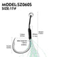 PROBEROS 10Pcs Metal Jig Tail Assist Hooks 11-19# With PE Line Feather Solid Ring Jigging Fishhook for 5-80g Lure Fishing Hooks - Proberos
