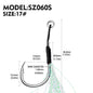 PROBEROS 10Pcs Metal Jig Tail Assist Hooks 11-19# With PE Line Feather Solid Ring Jigging Fishhook for 5-80g Lure Fishing Hooks