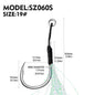 PROBEROS 10Pcs Metal Jig Tail Assist Hooks 11-19# With PE Line Feather Solid Ring Jigging Fishhook for 5-80g Lure Fishing Hooks