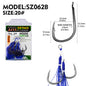 PROBEROS  2Pcs  5pc/set  Metal Jig Tail Assist Hooks 11-19# With PE Line Feather Solid Ring Jigging Fishhook for 5-80g Lure Fishing Hooks