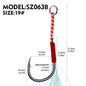 PROBEROS 5bag 10pcs/bag Fishing Hooks for slow jig with Feathers Slow Double Jig Hook Fishing Jig Assis hooks Fishhooks