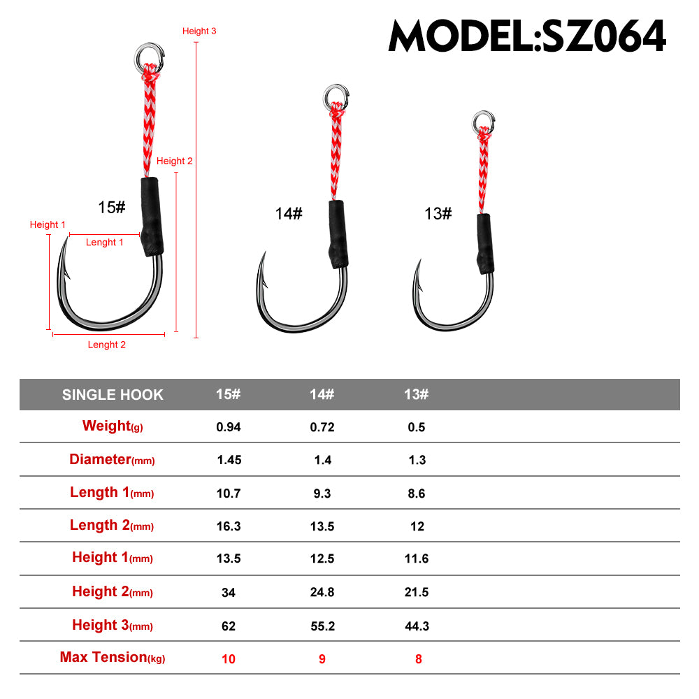 PROBEROS  10pair/lot Fishing Hook Jig Double PairHooks Barbed Thread Feather Accessories Pesca High Carbon Steel Fishing Lure Slow Jigging