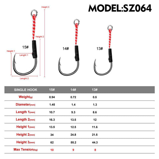 PROBEROS 10pair/lot Fishing Hook Jig Double PairHooks Barbed Thread Feather Accessories Pesca High Carbon Steel Fishing Lure Slow Jigging - Proberos