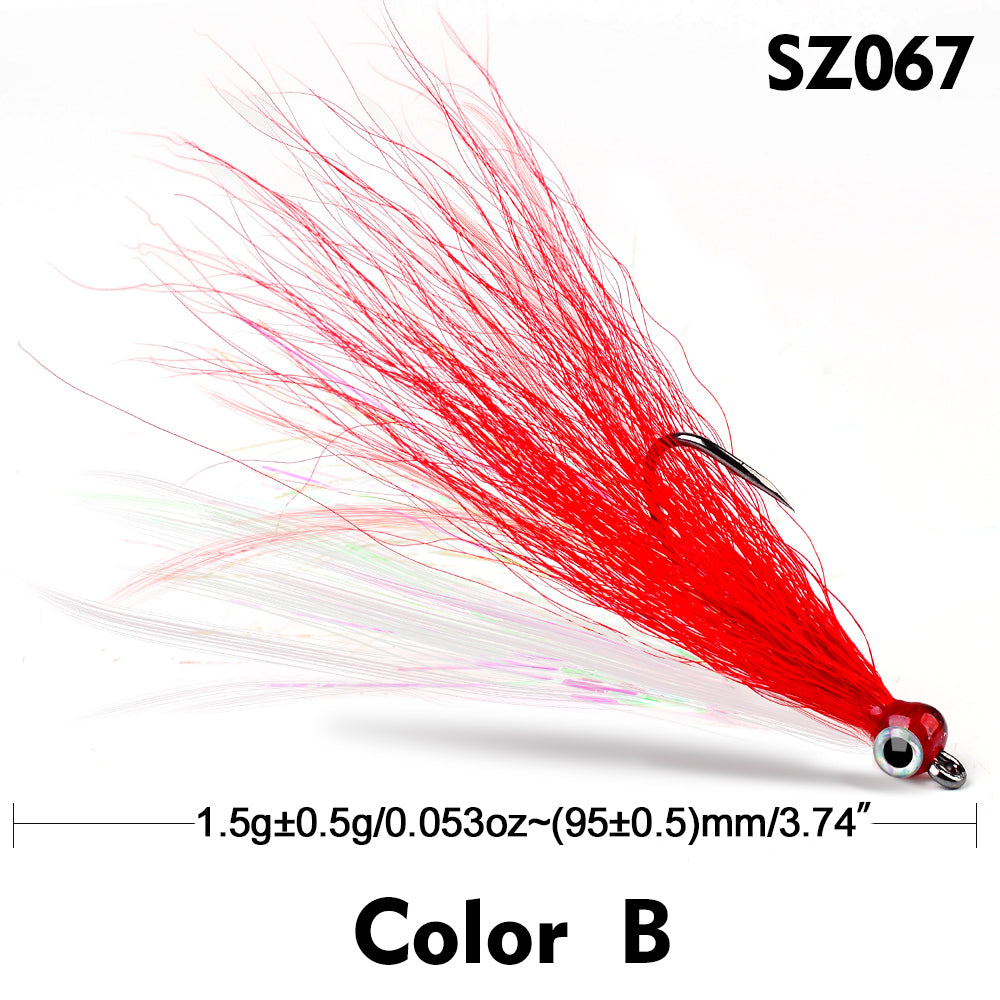 PROBEROS 5pcs/bag High Carbon Steel Feather Bionic Lure Hook pesca Fishing Gear Barbed Single Hook Outdoor Fishing Accessories