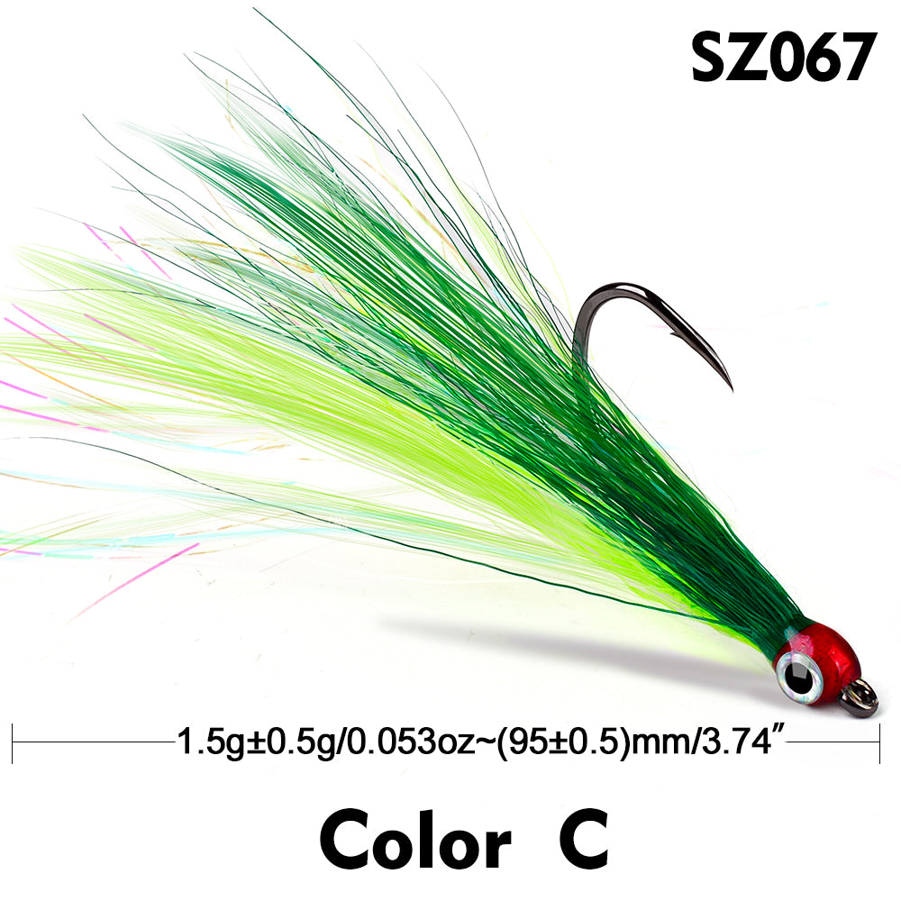 PROBEROS 5pcs/bag High Carbon Steel Feather Bionic Lure Hook pesca Fishing Gear Barbed Single Hook Outdoor Fishing Accessories