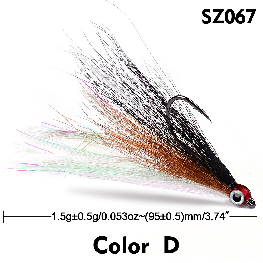 PROBEROS 5pcs/bag High Carbon Steel Feather Bionic Lure Hook pesca Fishing Gear Barbed Single Hook Outdoor Fishing Accessories
