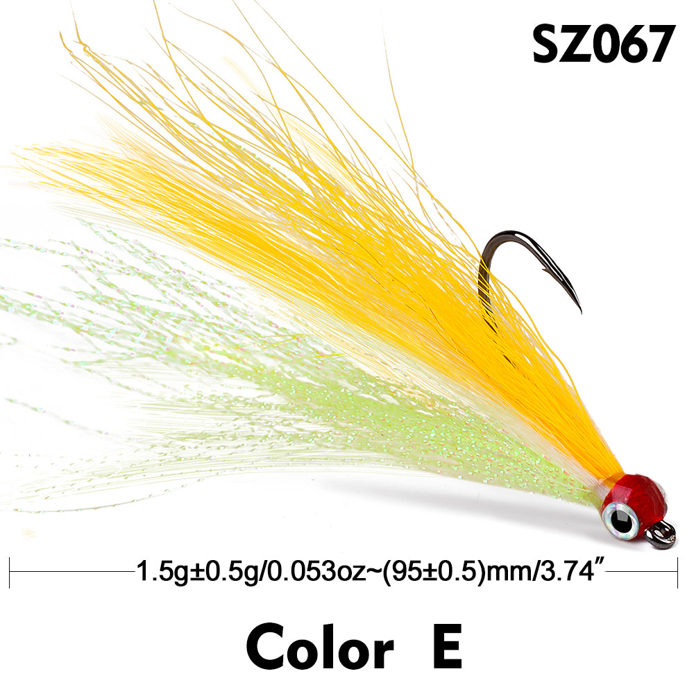PROBEROS 5pcs/bag High Carbon Steel Feather Bionic Lure Hook pesca Fishing Gear Barbed Single Hook Outdoor Fishing Accessories
