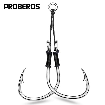PROBEROS 5SET 2PC/SET  Double Assist Hook For Micro Jig Light Jigging BKK Iseama Twin Hooks