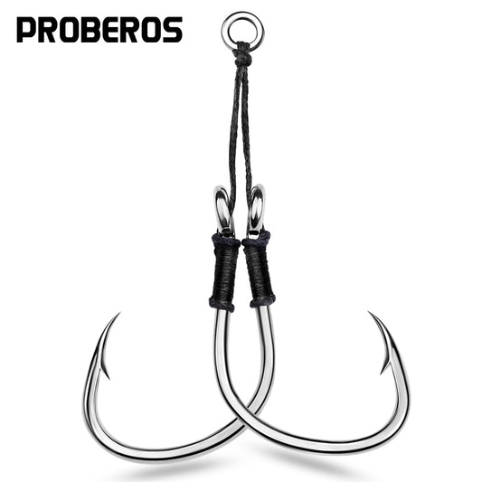 PROBEROS 5SET 2PC/SET  Double Assist Hook For Micro Jig Light Jigging BKK Iseama Twin Hooks