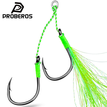 PROBEROS 5 Sets Saltwater Jigging Assist Hooks 11#-20# High Carbon Steel Fishing Hooks