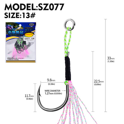 PROBEROS 5PC 2Pairs/PC High Carbon Steel Fishhooks Jig Assist Fishing Twin Hooks Double Barbed Durable Hook Peche
