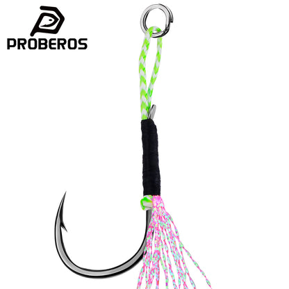 PROBEROS 10 PCS Saltwater Jigging Assist Hooks 11#-18# High Carbon Steel Fishing Hooks