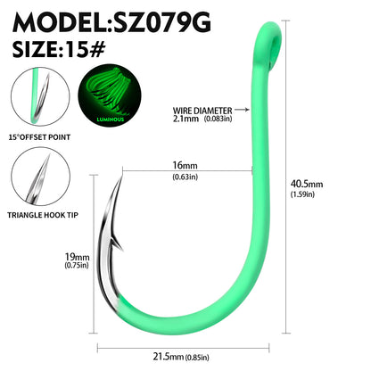 PROBEROS SZ079 Saltwater Fishing Hooks 20Pcs | Tin Single Hook 0.8#-15#