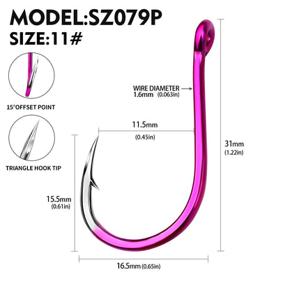 PROBEROS  100PCS High-carbon Steel Fishhooks Barbed Fluorescent Fishing Durable Hook Fish Gear Fighting Hook With Eye for Carp