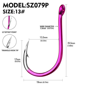 PROBEROS 100PCS High-carbon Steel Fishhooks Barbed Fluorescent Fishing Durable Hook Fish Gear Fighting Hook With Eye for Carp - Proberos