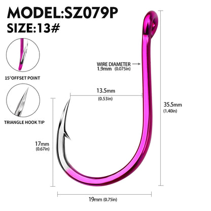 PROBEROS  100PCS High-carbon Steel Fishhooks Barbed Fluorescent Fishing Durable Hook Fish Gear Fighting Hook With Eye for Carp
