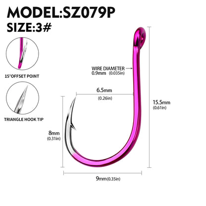 PROBEROS SZ079 Saltwater Fishing Hooks 20Pcs | Tin Single Hook 0.8#-15#