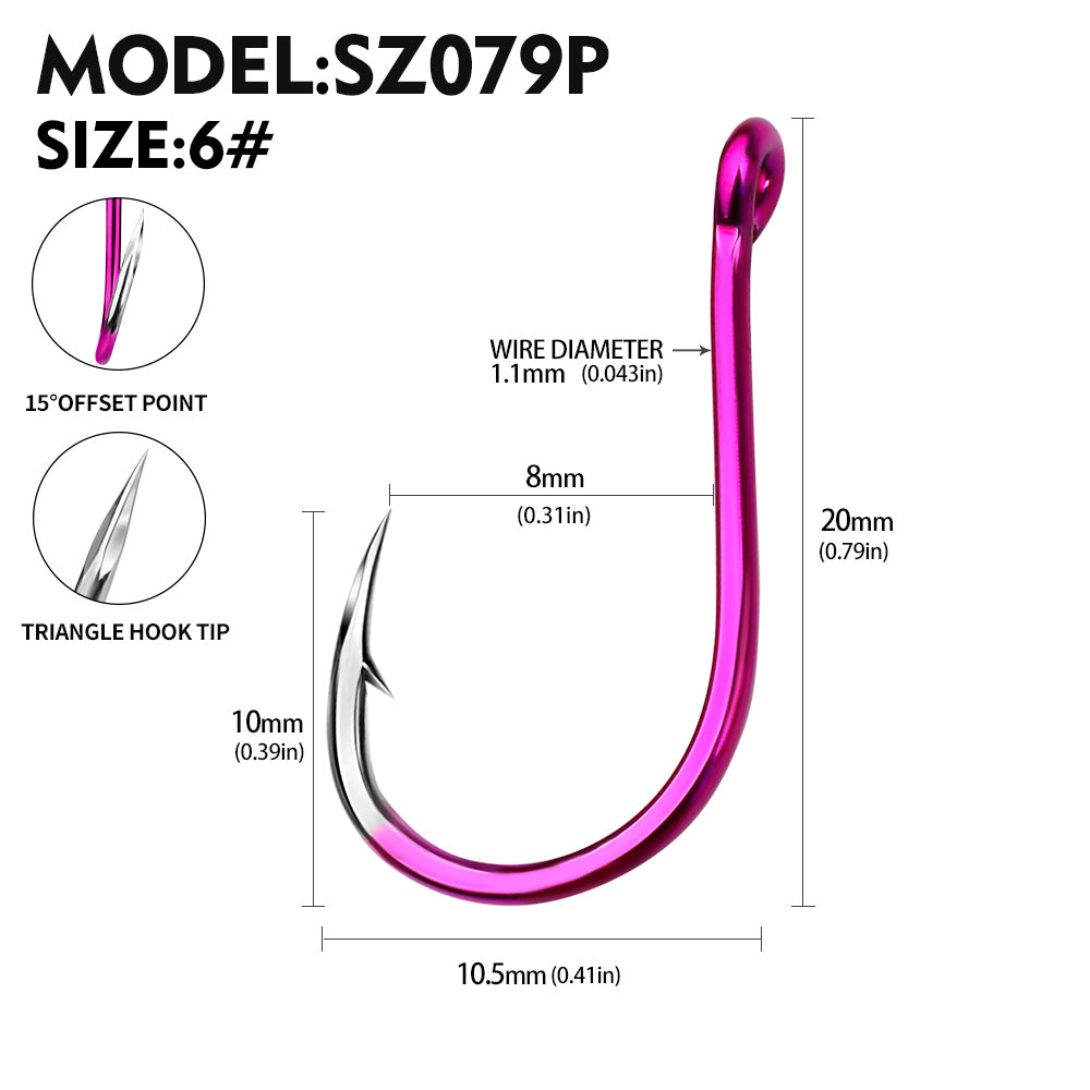 PROBEROS  100PCS High-carbon Steel Fishhooks Barbed Fluorescent Fishing Durable Hook Fish Gear Fighting Hook With Eye for Carp