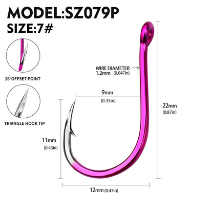 PROBEROS SZ079 Saltwater Fishing Hooks 20Pcs | Tin Single Hook 0.8#-15#