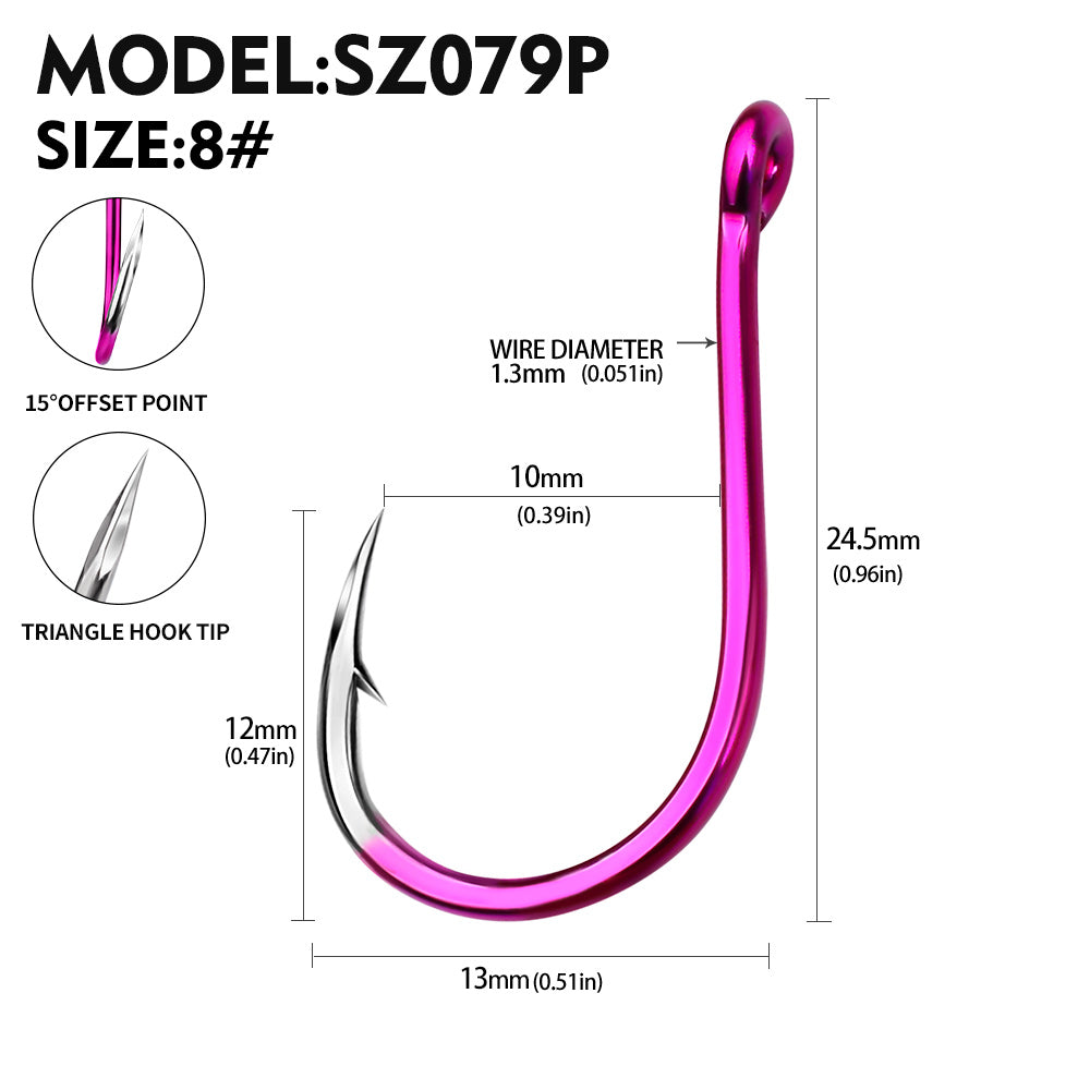 PROBEROS  100PCS High-carbon Steel Fishhooks Barbed Fluorescent Fishing Durable Hook Fish Gear Fighting Hook With Eye for Carp