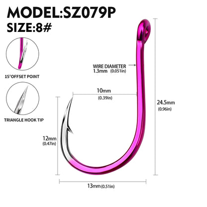 PROBEROS SZ079 Saltwater Fishing Hooks 20Pcs | Tin Single Hook 0.8#-15#