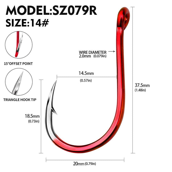 PROBEROS 100PCS High-carbon Steel Fishhooks Barbed Fluorescent Fishing Durable Hook Fish Gear Fighting Hook With Eye for Carp - Proberos