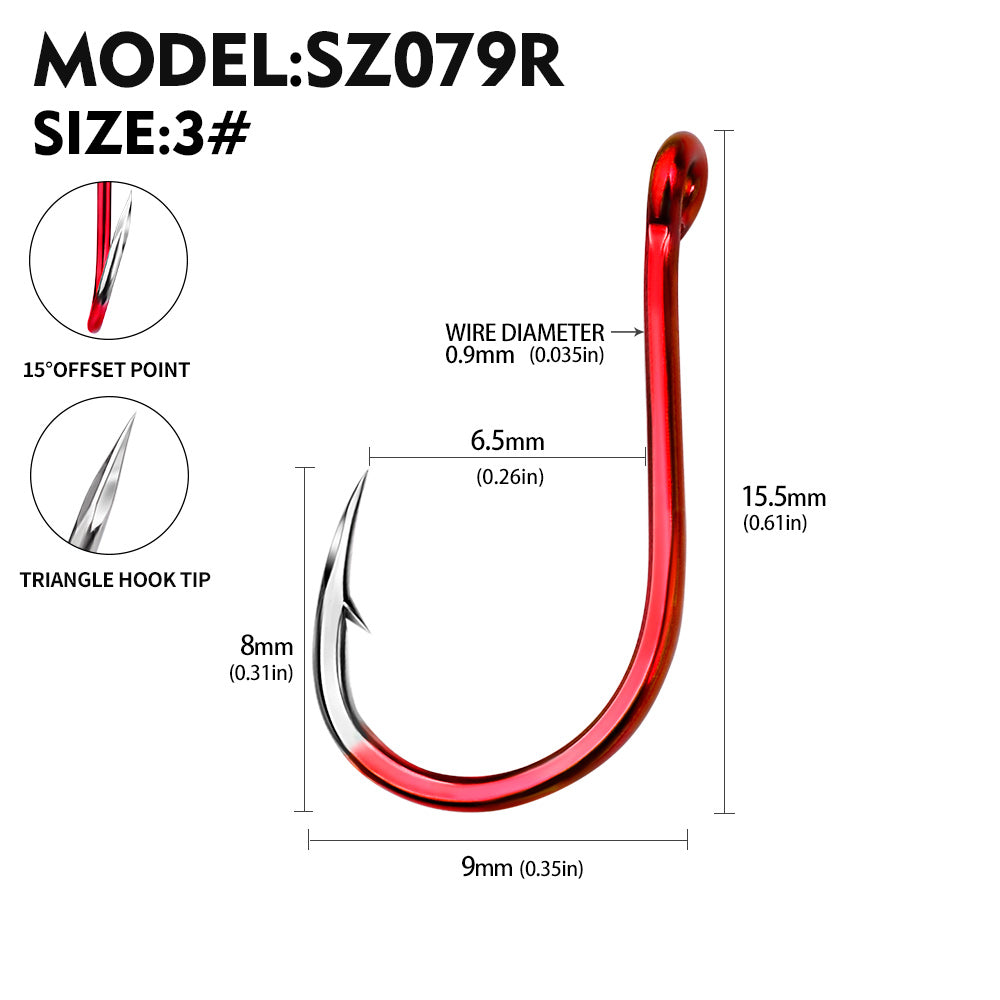 PROBEROS  100PCS High-carbon Steel Fishhooks Barbed Fluorescent Fishing Durable Hook Fish Gear Fighting Hook With Eye for Carp