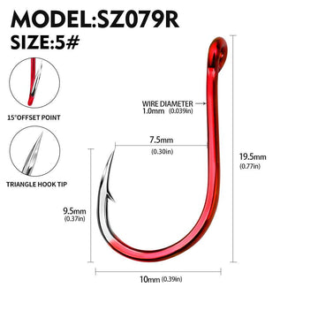 PROBEROS 100PCS High-carbon Steel Fishhooks Barbed Fluorescent Fishing Durable Hook Fish Gear Fighting Hook With Eye for Carp - Proberos