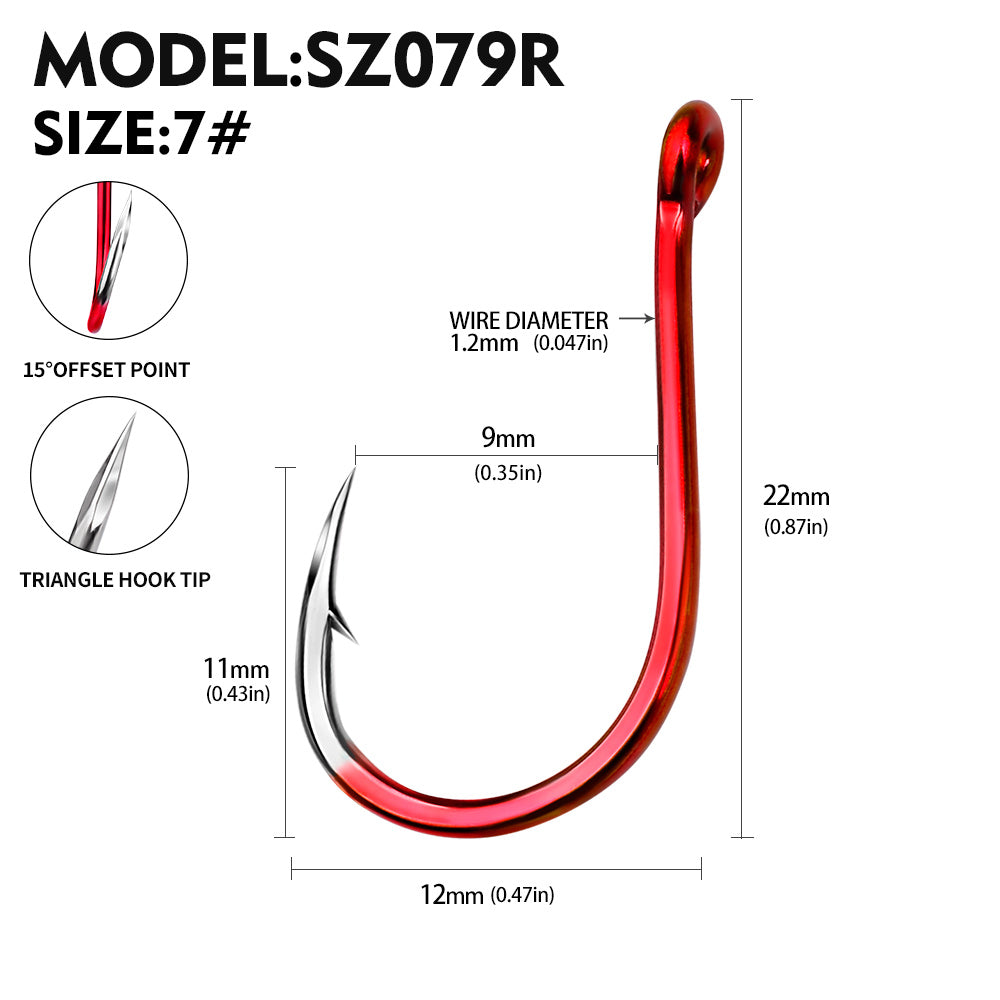 PROBEROS  100PCS High-carbon Steel Fishhooks Barbed Fluorescent Fishing Durable Hook Fish Gear Fighting Hook With Eye for Carp