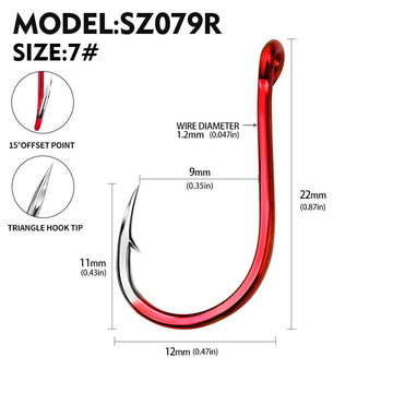 PROBEROS 100PCS High-carbon Steel Fishhooks Barbed Fluorescent Fishing Durable Hook Fish Gear Fighting Hook With Eye for Carp - Proberos
