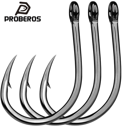 PROBEROS 20PCS Saltwater Fishing Hooks 3/0#-11/0# Anti-rusty Single hook Tin Color Fishhooks&nbsp; High Carbon Strength