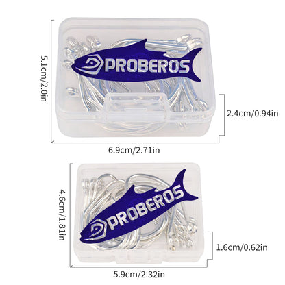 PROBEROS 20PCS High Carbon Steel Fishing Hooks 1#-5/0# Anti-Rust Single Hook Tin Color Fishhooks
