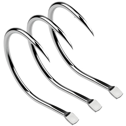 PROBEROS 20PCS High Carbon Steel Fishing Hooks 3/0#-5/0# Anti-Rust Single Hook Tin Color Fishhooks