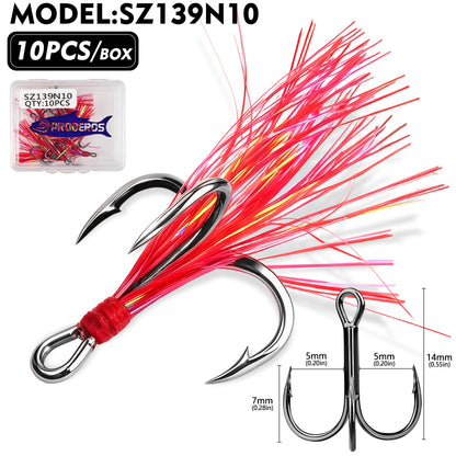 PROBEROS SZ139 Feathered Treble Hooks