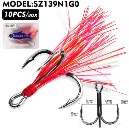 PROBEROS SZ139 Feathered Treble Hooks