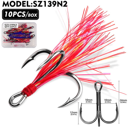 PROBEROS SZ139 Feathered Treble Hooks