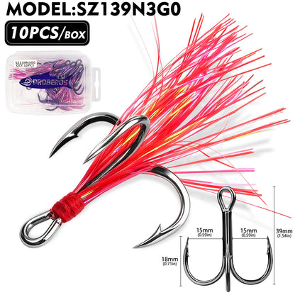 PROBEROS SZ139 Feathered Treble Hooks