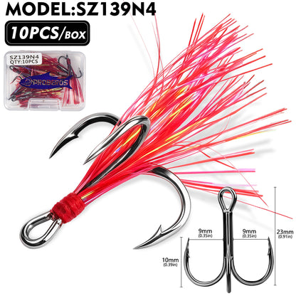 PROBEROS SZ139 Feathered Treble Hooks