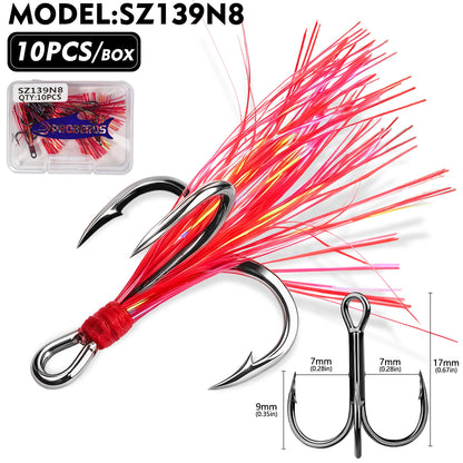 PROBEROS SZ139 Feathered Treble Hooks