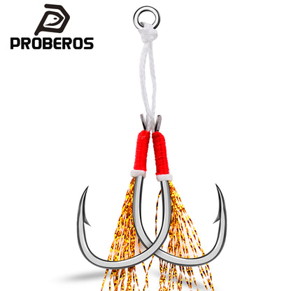 PROBEROS 5 Sets Saltwater Jigging Assist Hooks 11#-20# High Carbon Steel Fishing Hooks
