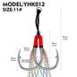 PROBEROS 20pcs New Style Tied With red Bright Wire Iron Plate Double Hook Black High Carbon Steel Fish Hook Wholesale