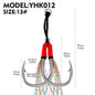 PROBEROS 20pcs New Style Tied With red Bright Wire Iron Plate Double Hook Black High Carbon Steel Fish Hook Wholesale